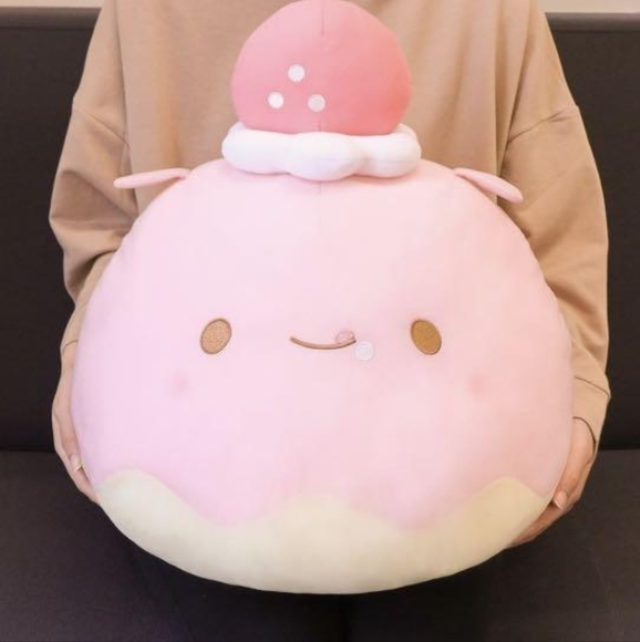 Exclusive Jumbo Sized Round Strawberry Flapjack Plushie - Picture 2 of 2